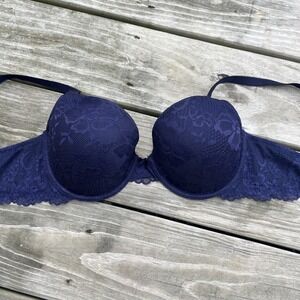 Savage X Fenty Lace Underwire lined Balconette Bra Size 36C blue